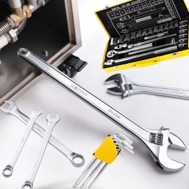 Гаечни, раздвижени ключове и комплекти